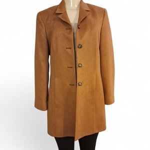 Vintage Faux Suede Jacket Blazer Camel Western Boho Coat Made in USA